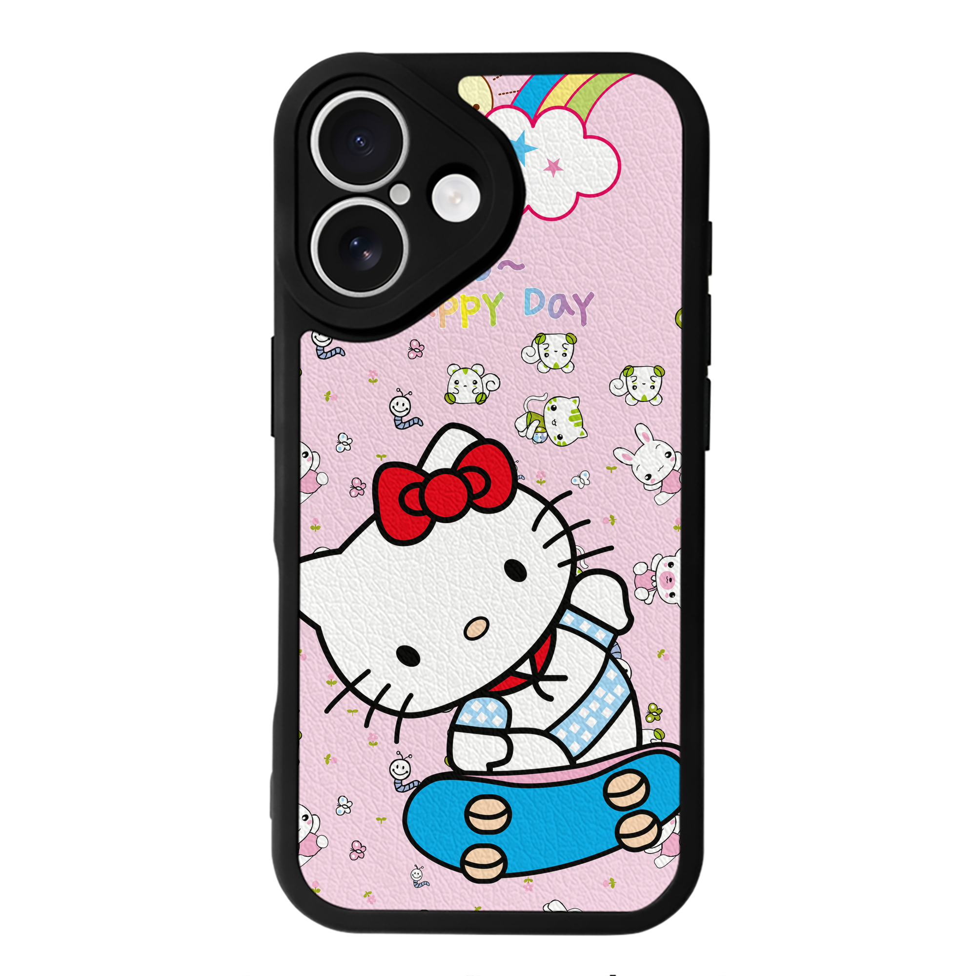 （画像用） Hello Kitty ハローキティ 【iPhone 16シリーズ対応】シリコンスマホケース（レザー調） 材質：シリコン